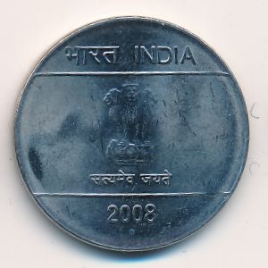 Монета 1 рупия. 2008г. Индия. (F)