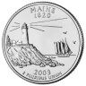 Монета квотер. США. 2003г. Maine 1820. (P). (UNC)
